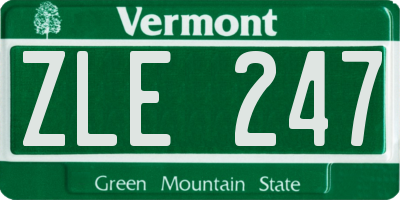 VT license plate ZLE247