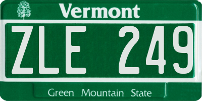 VT license plate ZLE249