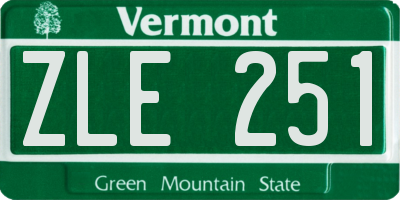 VT license plate ZLE251