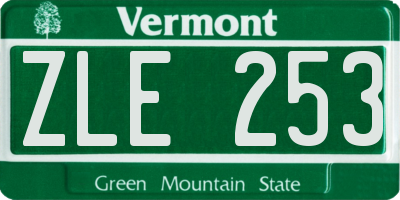 VT license plate ZLE253