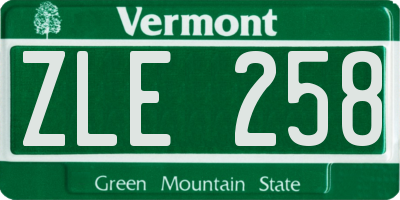VT license plate ZLE258