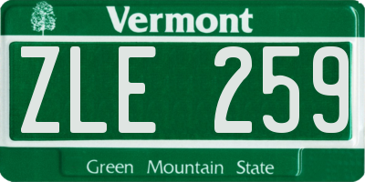 VT license plate ZLE259