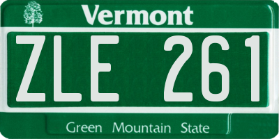 VT license plate ZLE261