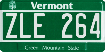 VT license plate ZLE264