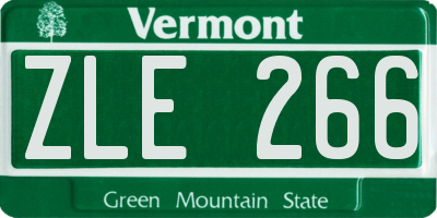 VT license plate ZLE266