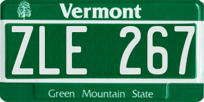 VT license plate ZLE267