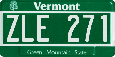 VT license plate ZLE271