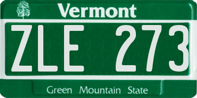 VT license plate ZLE273