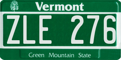 VT license plate ZLE276