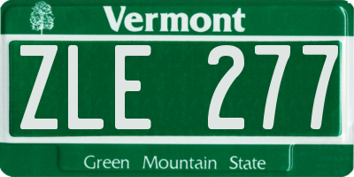 VT license plate ZLE277