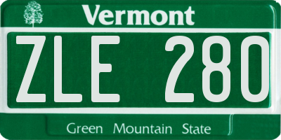 VT license plate ZLE280