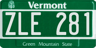 VT license plate ZLE281