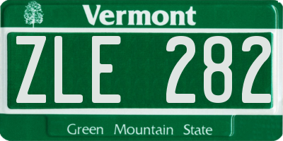 VT license plate ZLE282