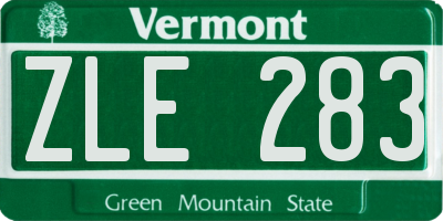 VT license plate ZLE283
