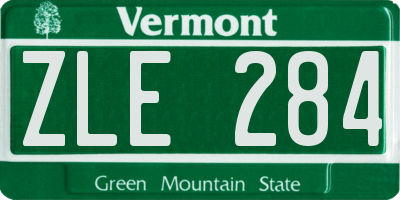 VT license plate ZLE284