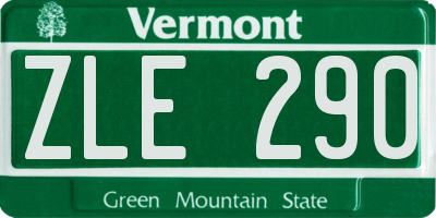 VT license plate ZLE290