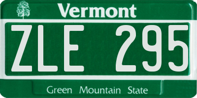 VT license plate ZLE295