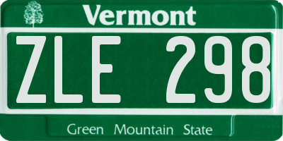 VT license plate ZLE298