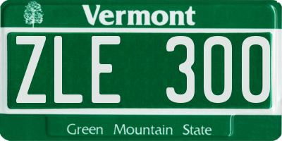 VT license plate ZLE300