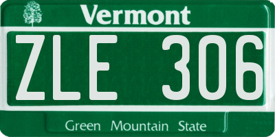 VT license plate ZLE306
