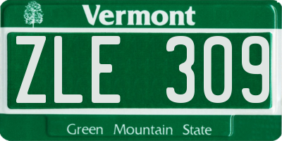 VT license plate ZLE309