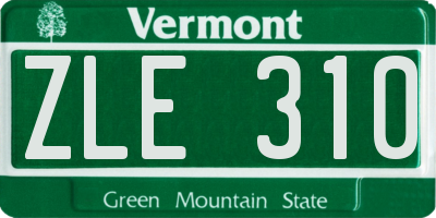 VT license plate ZLE310