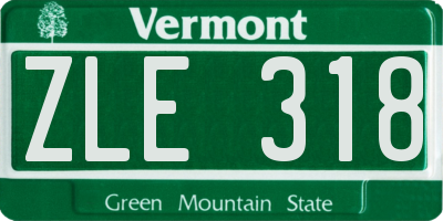 VT license plate ZLE318