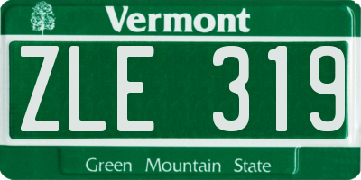 VT license plate ZLE319