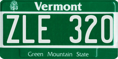 VT license plate ZLE320