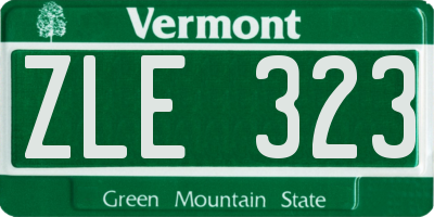 VT license plate ZLE323
