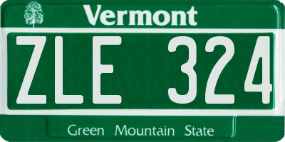 VT license plate ZLE324
