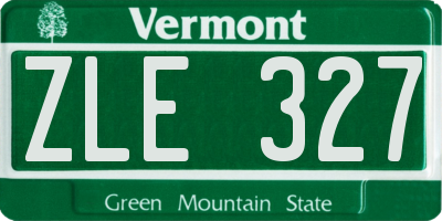 VT license plate ZLE327