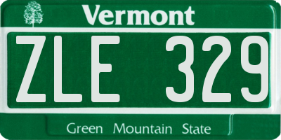 VT license plate ZLE329