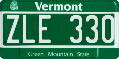 VT license plate ZLE330