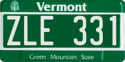 VT license plate ZLE331