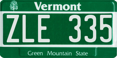 VT license plate ZLE335