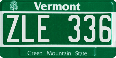 VT license plate ZLE336