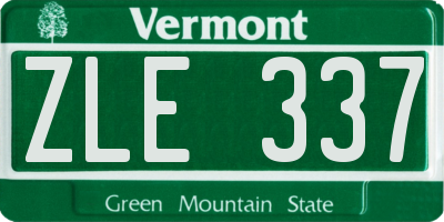 VT license plate ZLE337