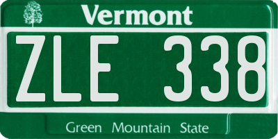 VT license plate ZLE338
