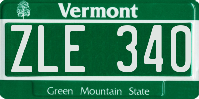 VT license plate ZLE340