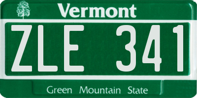 VT license plate ZLE341