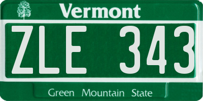 VT license plate ZLE343