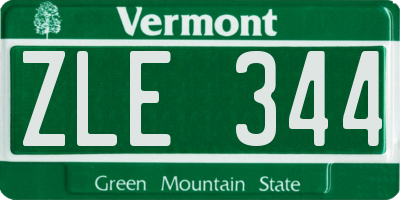 VT license plate ZLE344