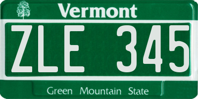 VT license plate ZLE345