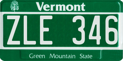 VT license plate ZLE346