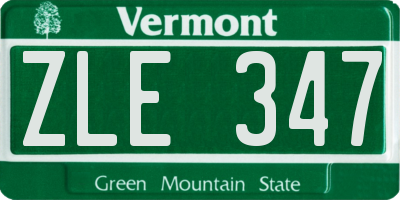VT license plate ZLE347