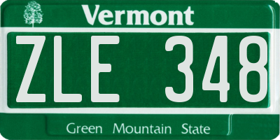 VT license plate ZLE348