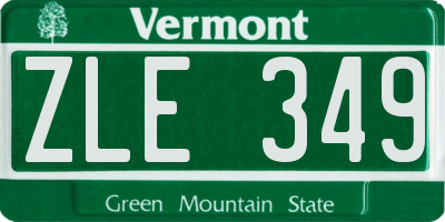 VT license plate ZLE349