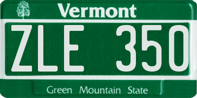 VT license plate ZLE350