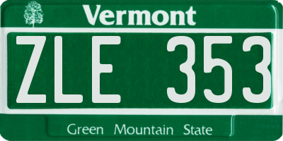 VT license plate ZLE353